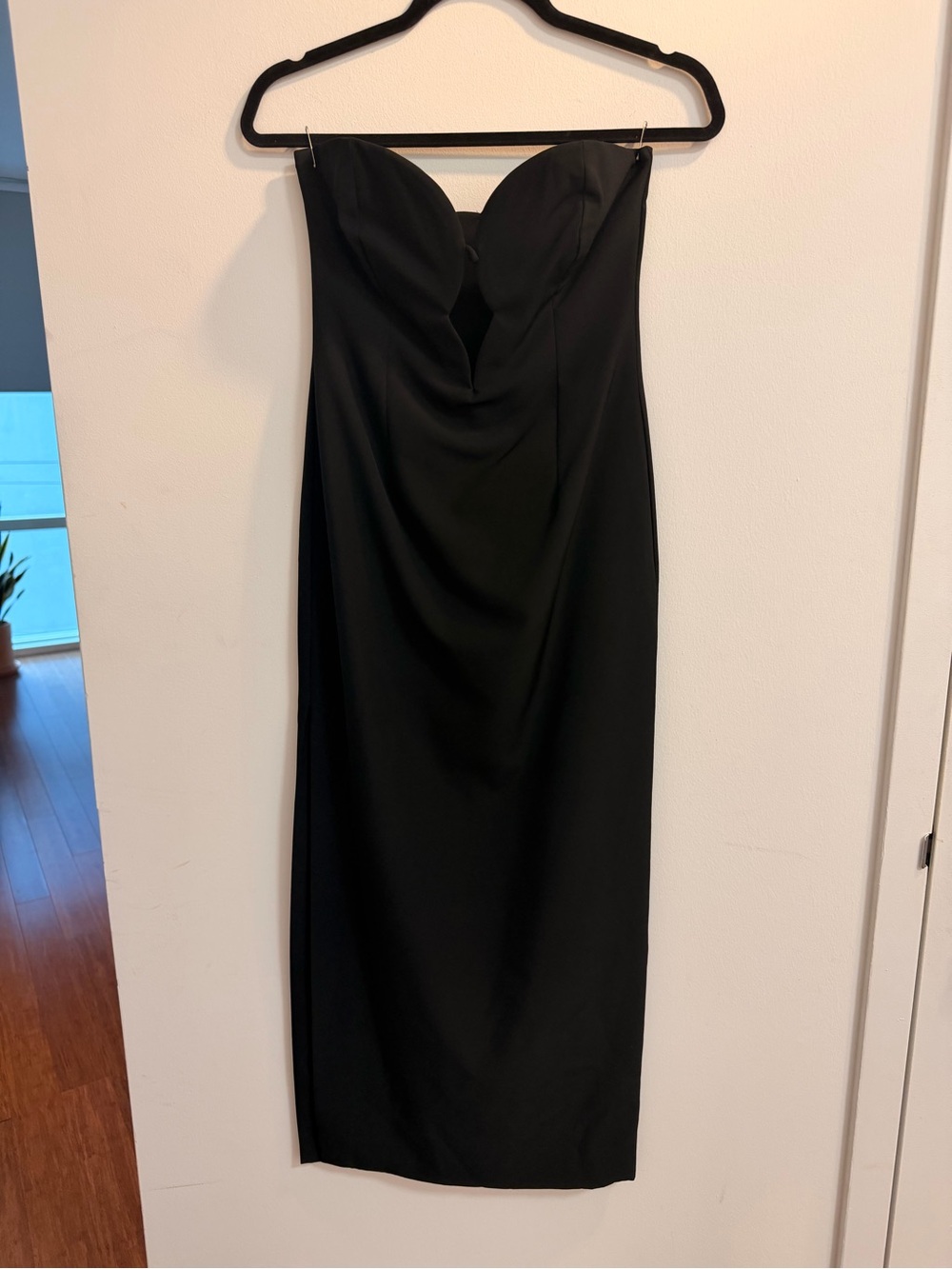 Bardot Strapless Black Sweetheart Midi Dress